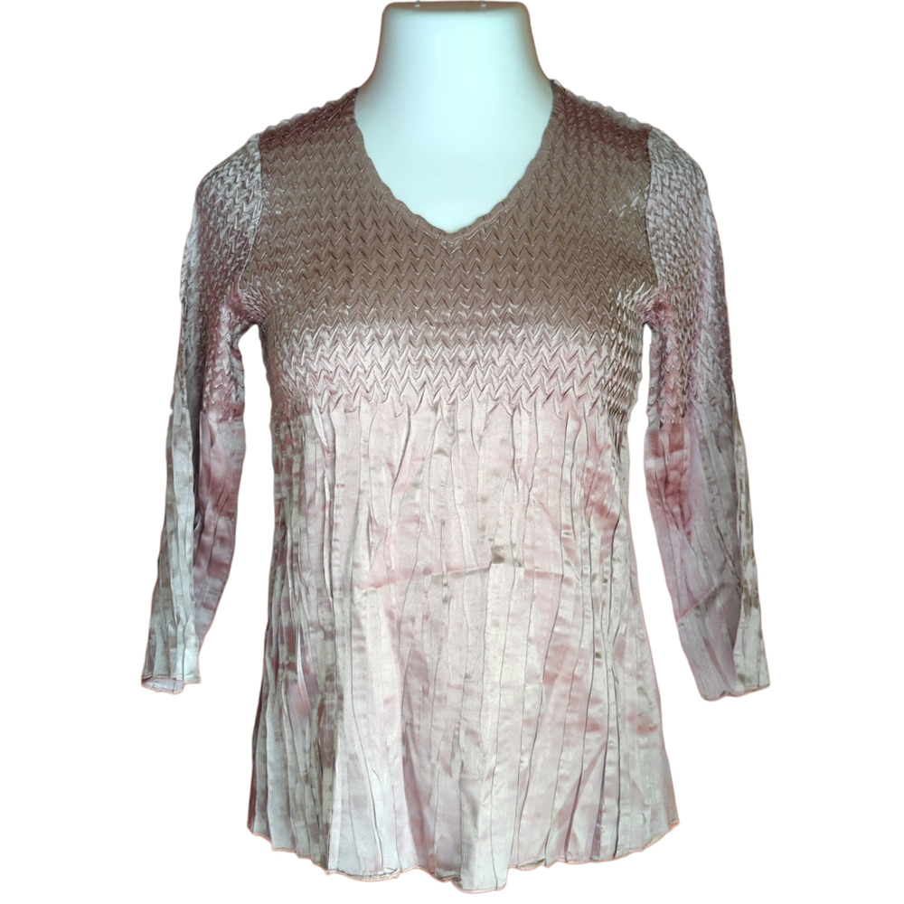 CHARLIE PAIGE Champagne Shimmer Dressy Career Top Small/Medium